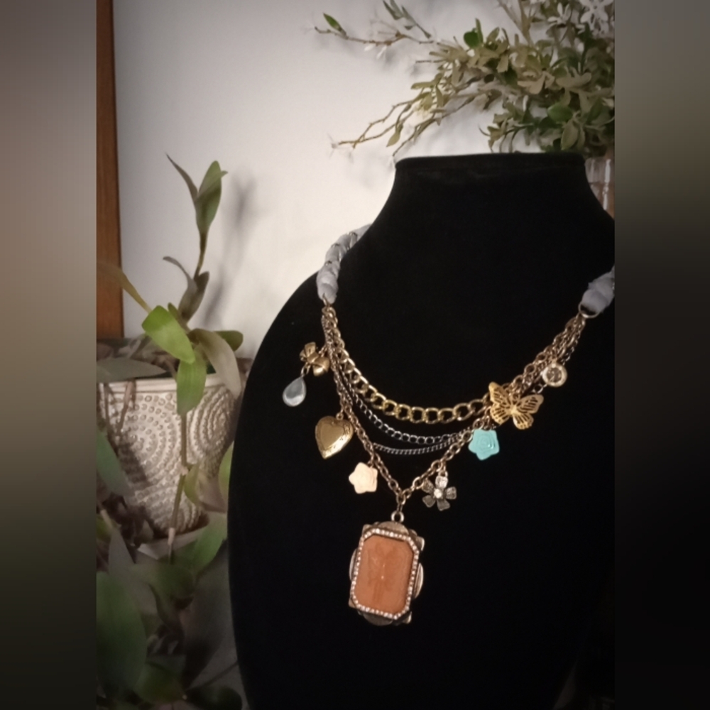 Princess Vera Wang Gold and Silver Charm Necklace
